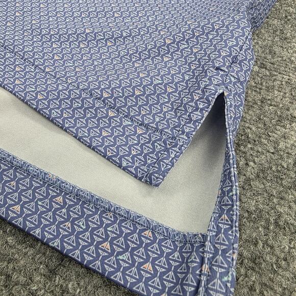 Peter Millar Shirt Mens Medium Blue Martini Glass AOP Summer Comfort Polo Golf - Picture 12 of 16